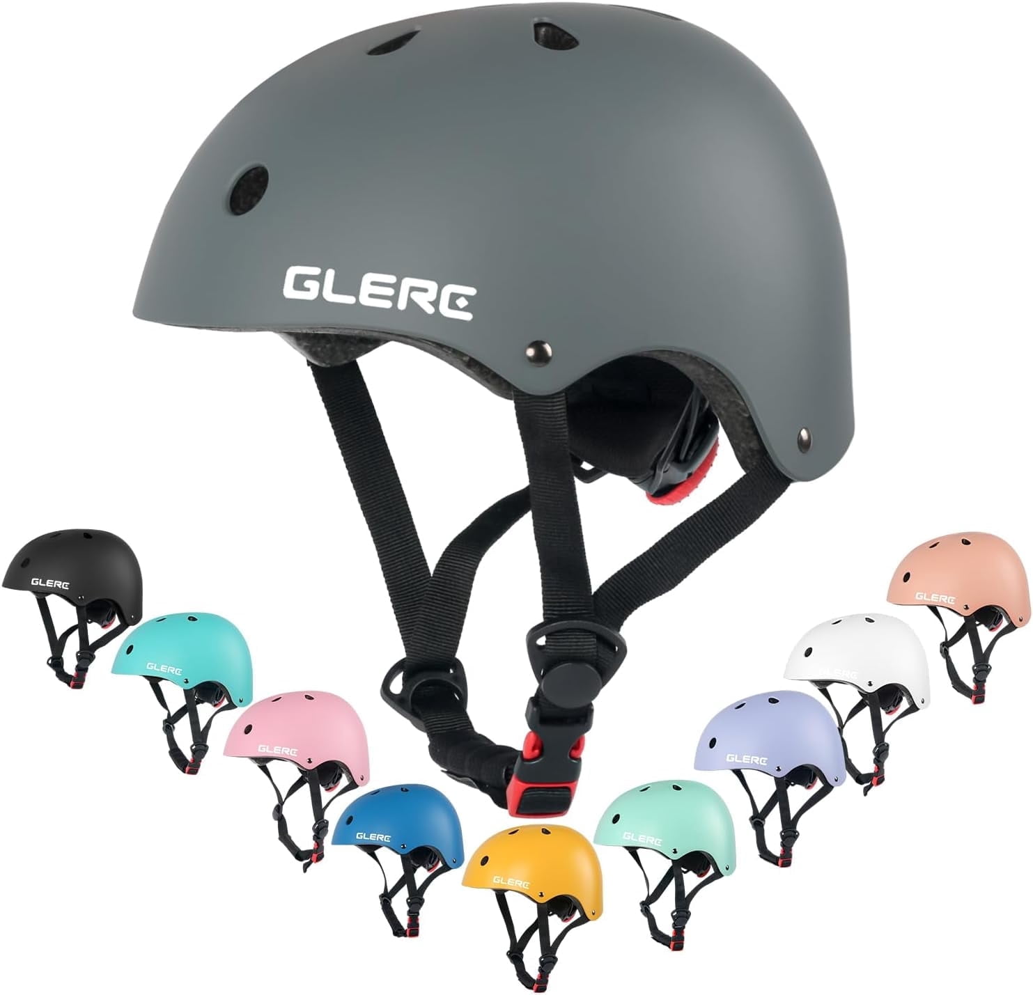 Glerc Kids Helmet for 3-8 Years Old Child and Toddler, S Size Gray