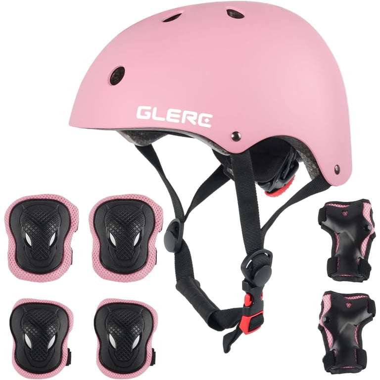 Glerc Kids Sports Helmet with Handguard & Kneepad for Age 3-8 Year Old  Toddler and Child, S Size Pink - Walmart.com