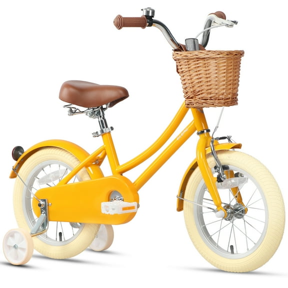 Glerc Little Molly 14 inch Kids Girls Bike for 3-5 Years Old Little Child,gifts,Yellow