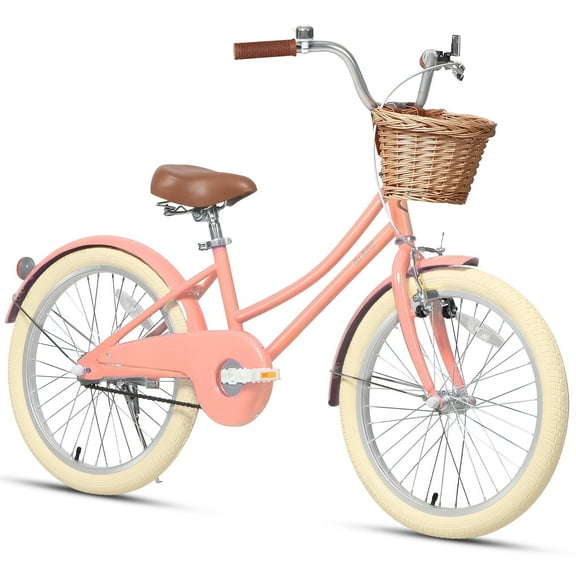 Glerc Little Molly 20 inch Kids Girls Bike for 7-13 Years Old Child,gifts,Peach
