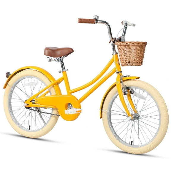Glerc Little Molly 20 inch Kids Girls Bike for 7-13 Years Old Child,gifts,Yellow