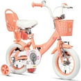 thumbnail image 1 of Glerc Maggie 12 inch Kids Girls Bike for Ages 2-4 Years Child, Peach, 1 of 10