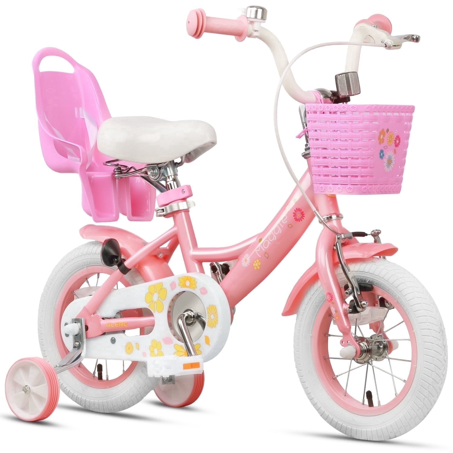 Glerc Maggie Kids Girls Bike, Training Bicycle with Wheels, 14