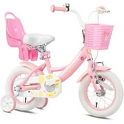 Glerc Maggie 12 inch Kids Girls Bike for Ages 2-4 Years Child, Pink & White