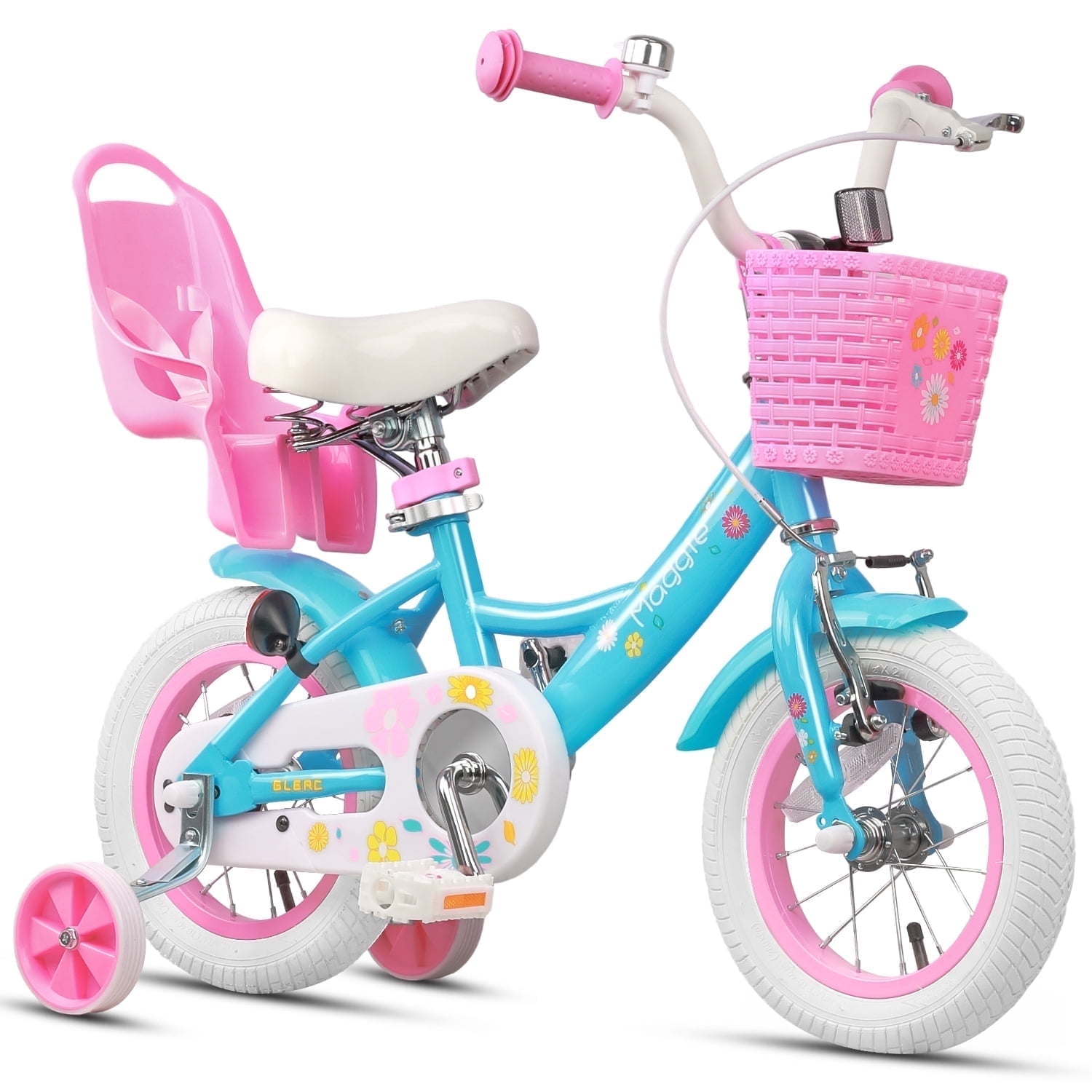 Glerc Maggie Kids Girls Bike, Training Bicycle with Wheels, 14