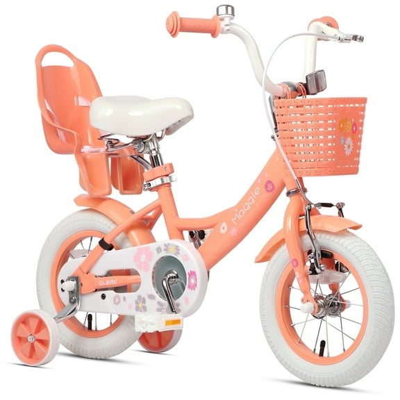 Glerc Maggie 14 inch Kids Girls Bike for 3-5 Years Old Child, Peach