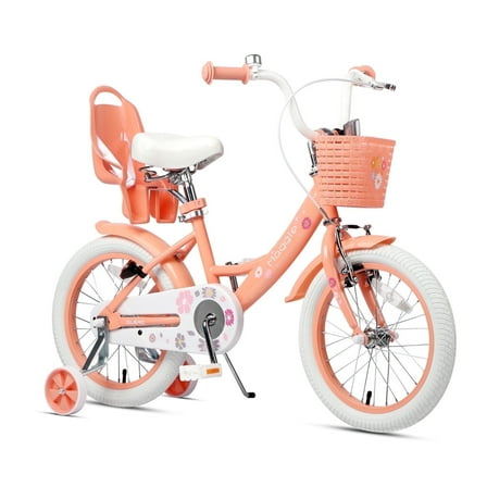 Glerc Maggie 16 inch Kids Girls Bike for Ages 4-7 Years Child, Peach