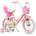 thumbnail image 1 of Glerc Maggie 16 inch Kids Girls Bike for Ages 4-7 Years Child, Pink & White, 1 of 14
