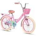 thumbnail image 1 of Glerc Maggie 20 Inch Kids Grils Bike for 7-13 Years Old Chlidren, Princess Styles Kids Bikes with Rack & Basket & Kickstand, Pink, 1 of 5