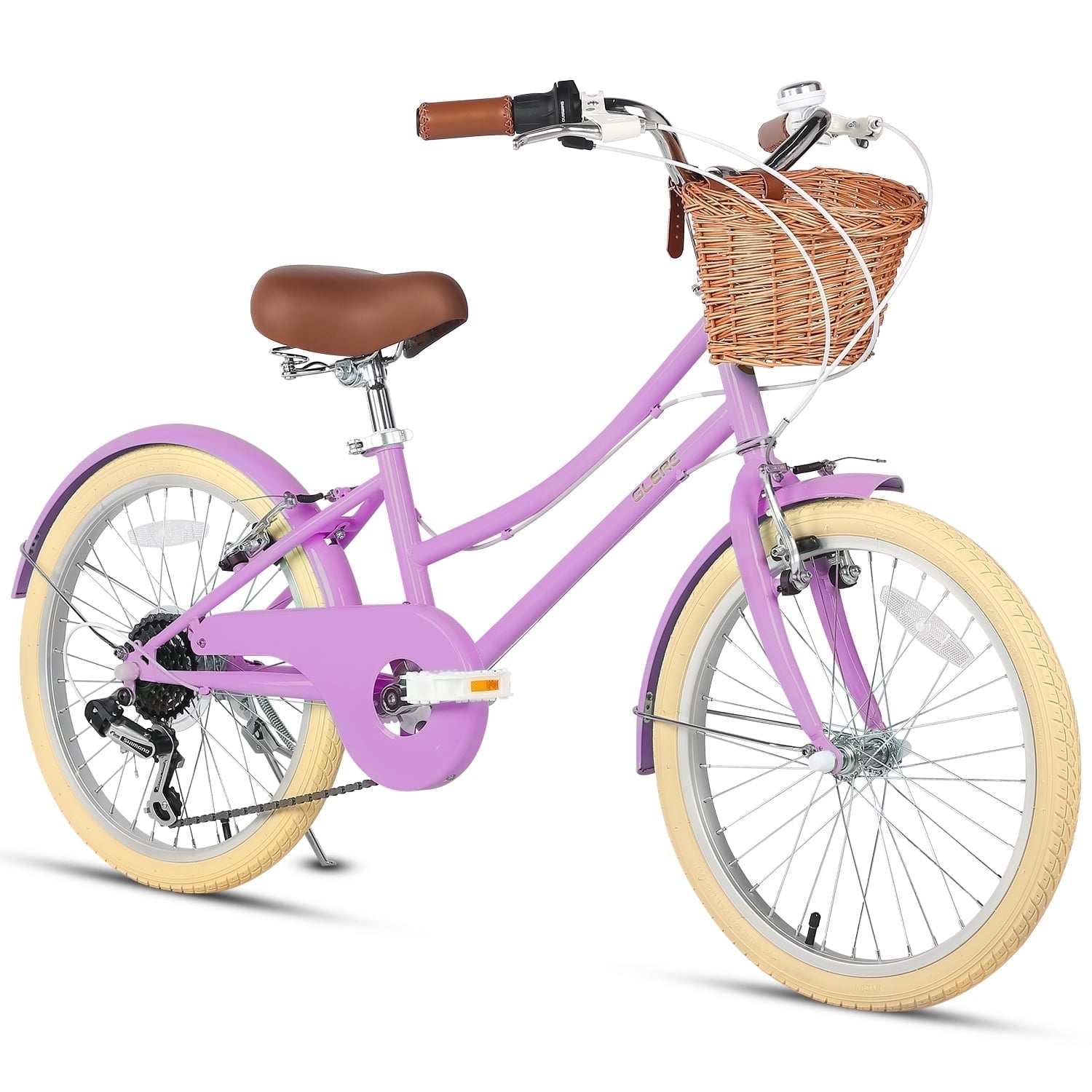 Glerc Missy 20 Girl s Bike for Kids Over 6 Vintage Design Pink with Wicker Basket Walmart