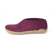 Glerups A-07-00: Unisex Wool Cranberry Black leather Sole Shoes