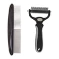 thumbnail image 1 of GliJian Double-Sided Pet Grooming Rake,Dematting Undercoat Rake for Dogs and Cats, 2-in-1 Dematting Comb, Pet Grooming Rake for Long Hair Pets, 1 of 10