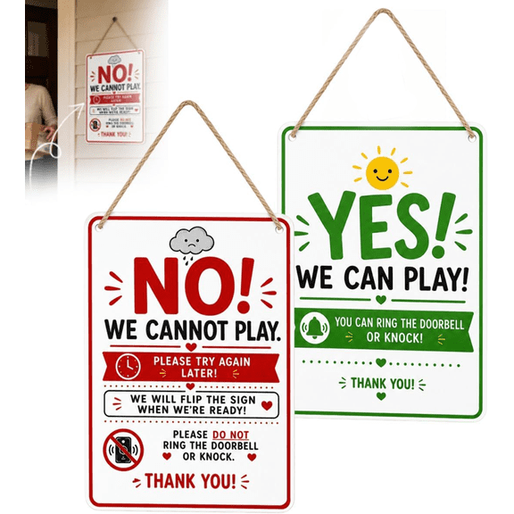 GliJian Funny Reversible Quiet Time Metal Door Sign Let The Door Do The Talking, Do Not Disturb Room Hanger for Bedroom Home Workspace Porch