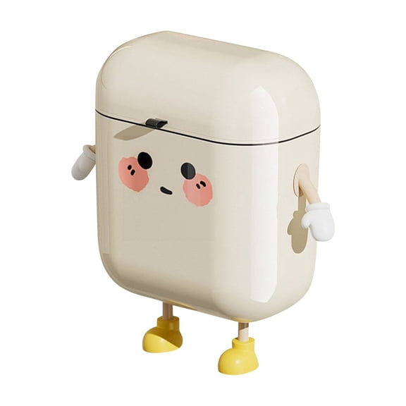 GliJian Wall-Mounted Hanging Trash Can with Lid, Kitchen Garbage Container, Waterproof Narrow Slot Waste Bin for Bathroom and Toilet Use