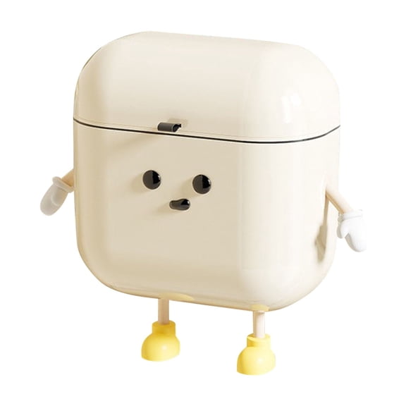 GliJian Wall-Mounted Hanging Trash Can with Lid, Kitchen Garbage Container, Waterproof Narrow Slot Waste Bin for Bathroom and Toilet Use