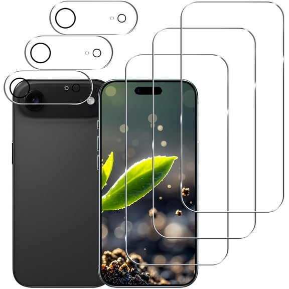 Gliansen for iPhone 17 AIR Screen Protector 6.9 inch 3 Pack + Camera Lens Protector 3 Pack, 9H Tempered Glass, HD, Easy Installation, Compatible With Sim Card Case