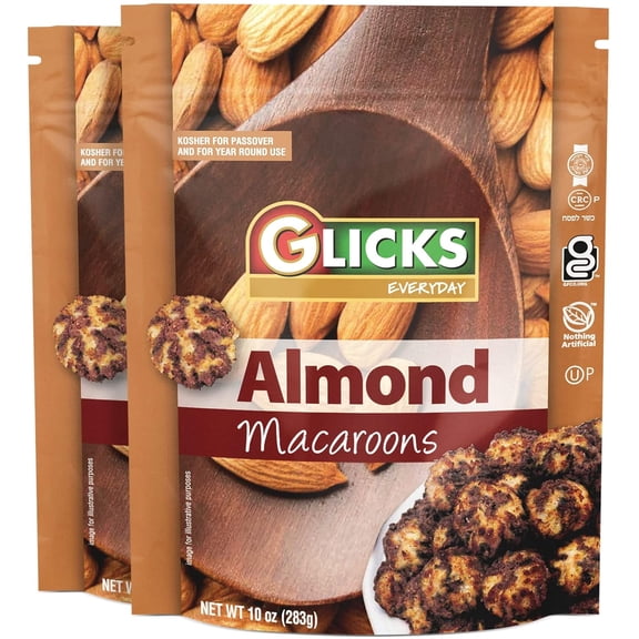 Glicks Gluten Free Almond Flavored Coconut Macaroons, 10oz (2 Pack) Grain Free, Dairy Free, Soy Free, Kosher for Passover