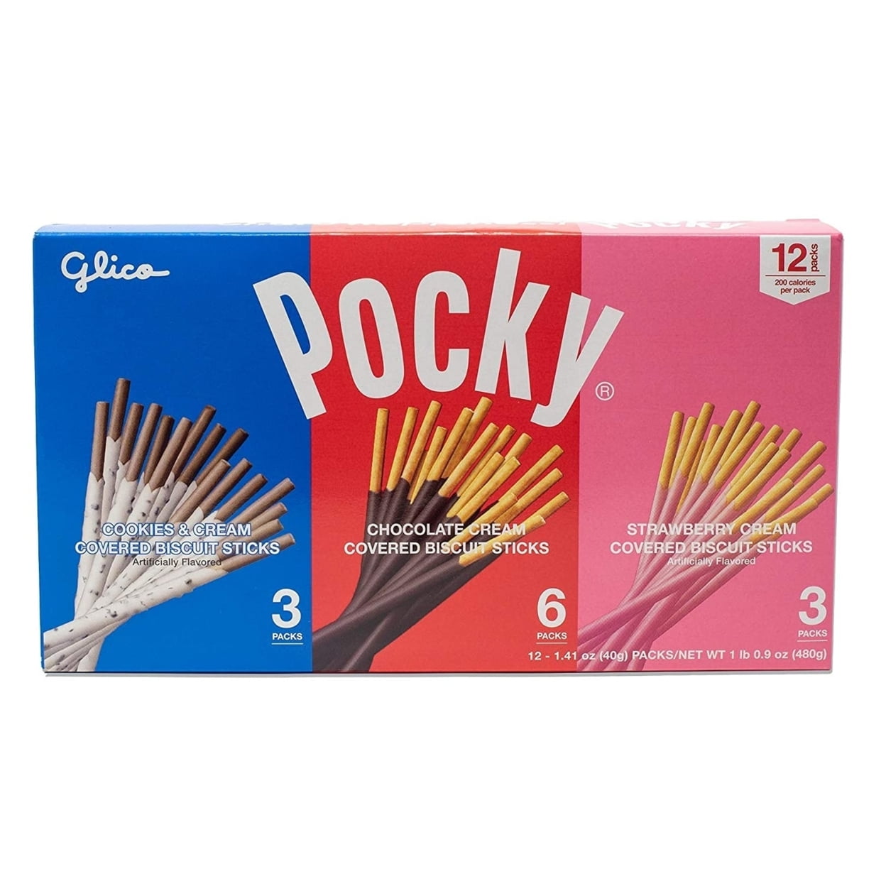 Glico Pocky Biscuit Sticks 3 Variété de Saveur, Belgium