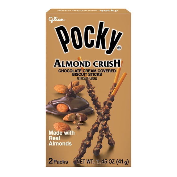 Glico Pocky Chocolate Almond Crush Covered Biscuit Sticks, 1.45 oz