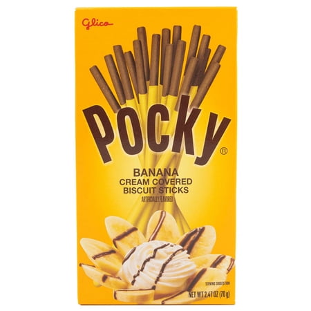 Glico Pocky Chocolate Banana, Baked Biscuit Cookie Sticks, Contains Wheat, Milk and Soy