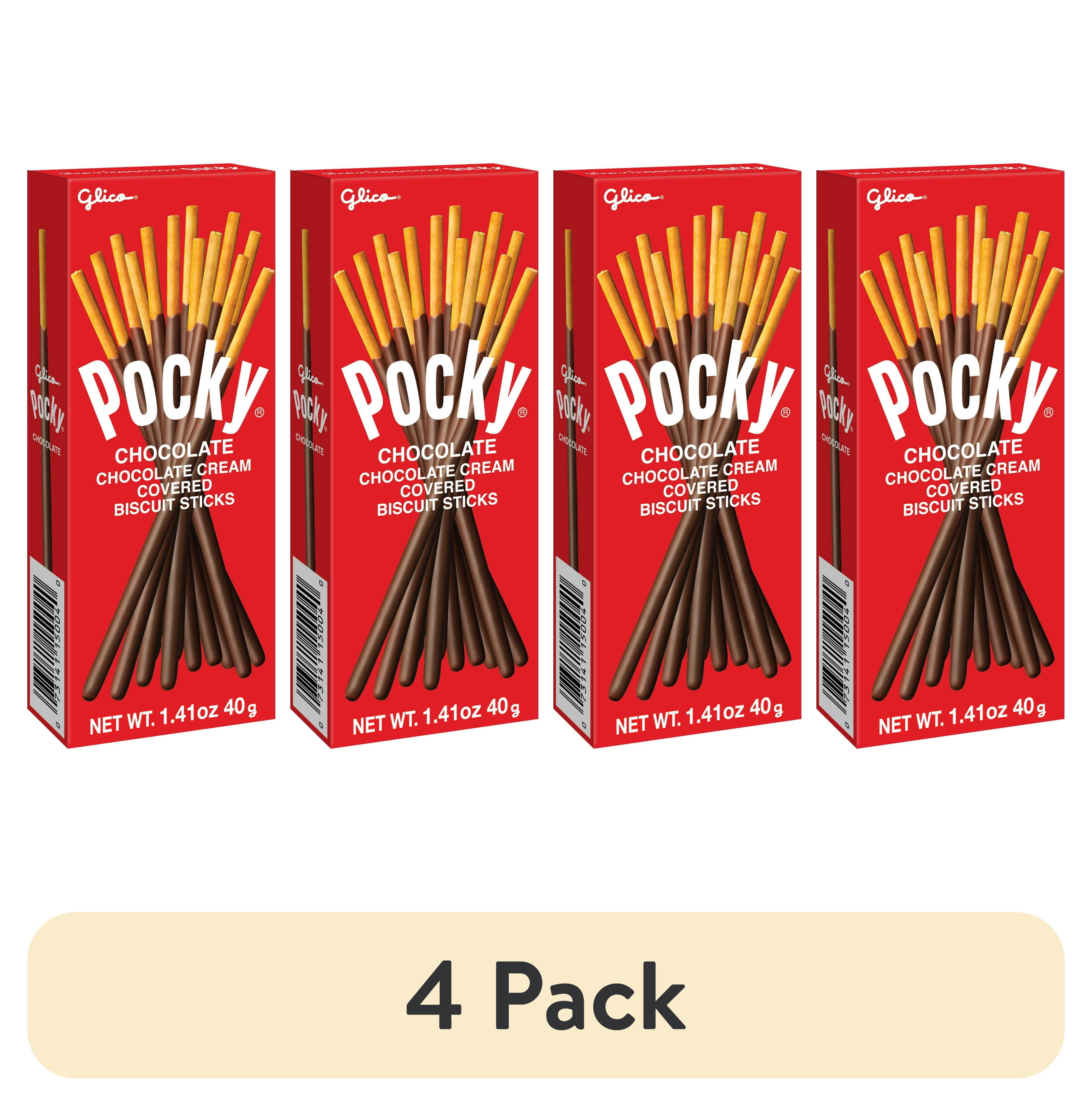 (4 pack) Glico Pocky Chocolate Covered Biscuit Sti