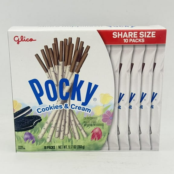 Glico Pocky Cookies & Cream Covered Biscuit Sticks 260g/(10packs)