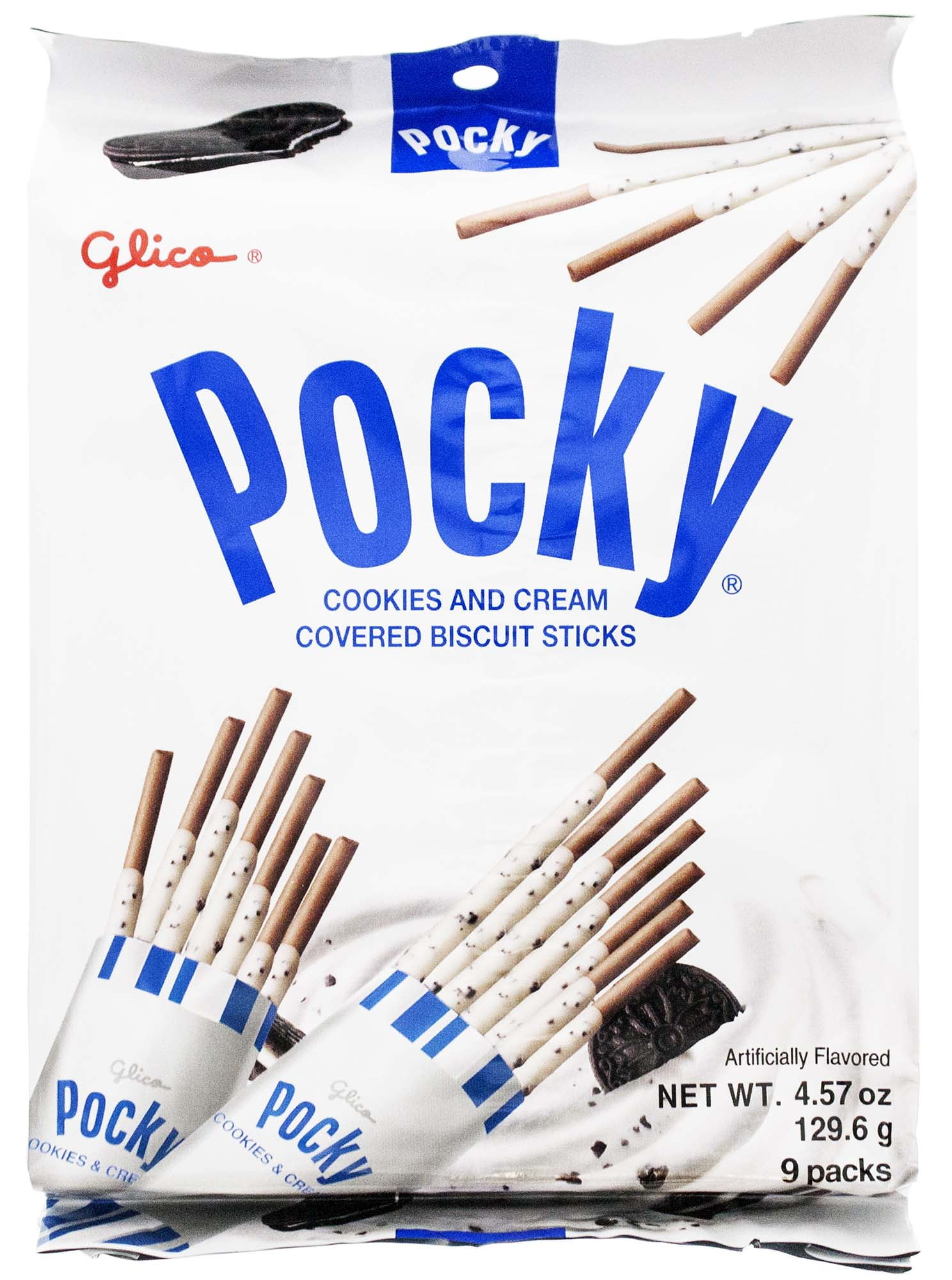 Glico Pocky - Crunchy Cookie Snack, Cookies and Cream Covered