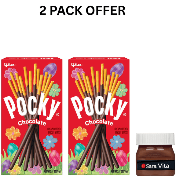Glico Pocky Easter Chocolate Cream Covered Biscuit Sticks, 2.47 oz Box