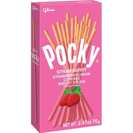 Glico Pocky Sticks, Strawberry Cream, 2.47 oz (70 g) Box