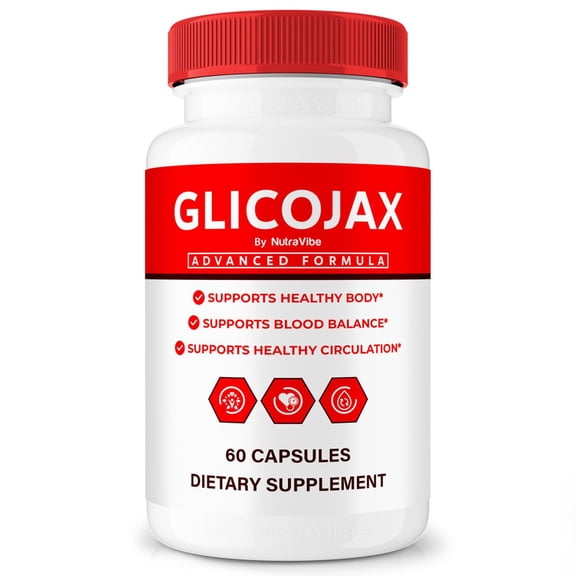 GlicoJax Original Formula with a Clean Blend to Support Healthy Circulation, Natural Energy & Balanced Levels | Just 2 Easy-to-Swallow Pills Daily (60 Capsules)