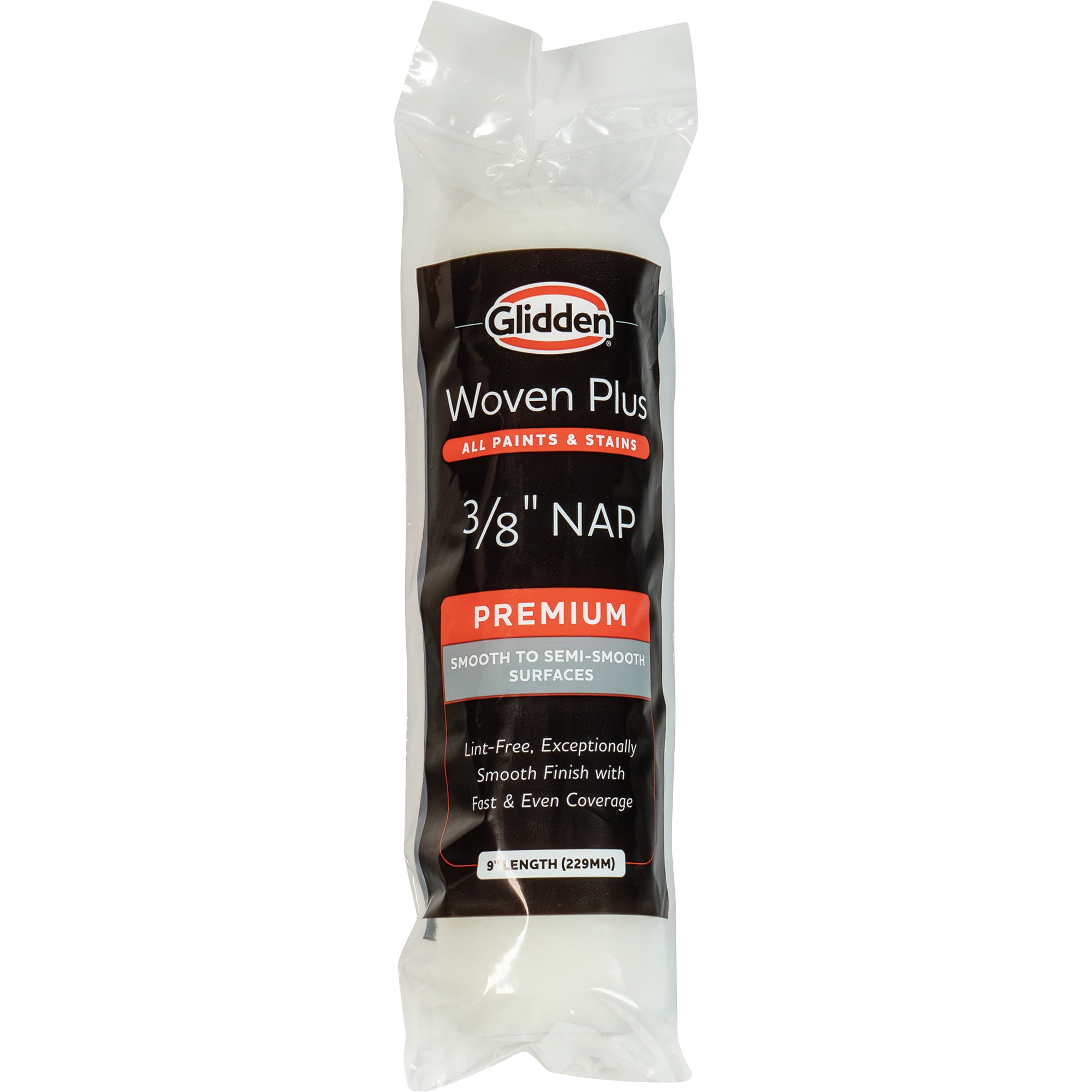 Glidden 9" Woven Plus Interior/Exterior Paint Roller Cover 3/8" Nap, Single Pack