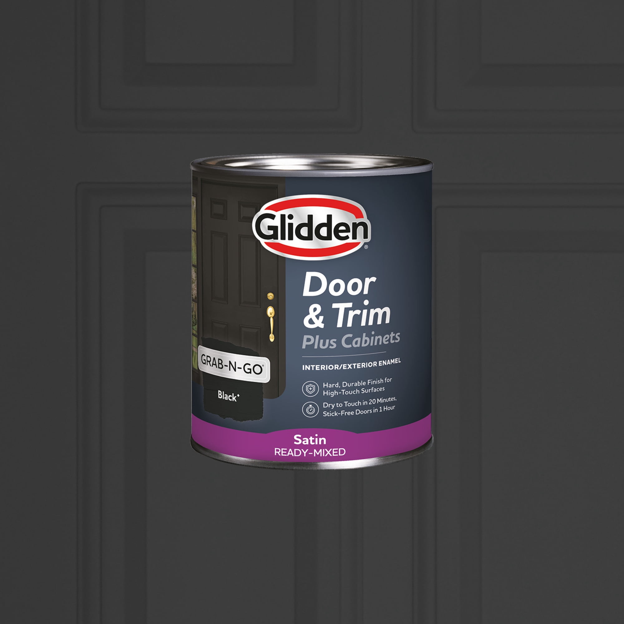 Glidden Cabinet Door and Trim Grab-N-Go Satin Paint, Black, 1 Quart