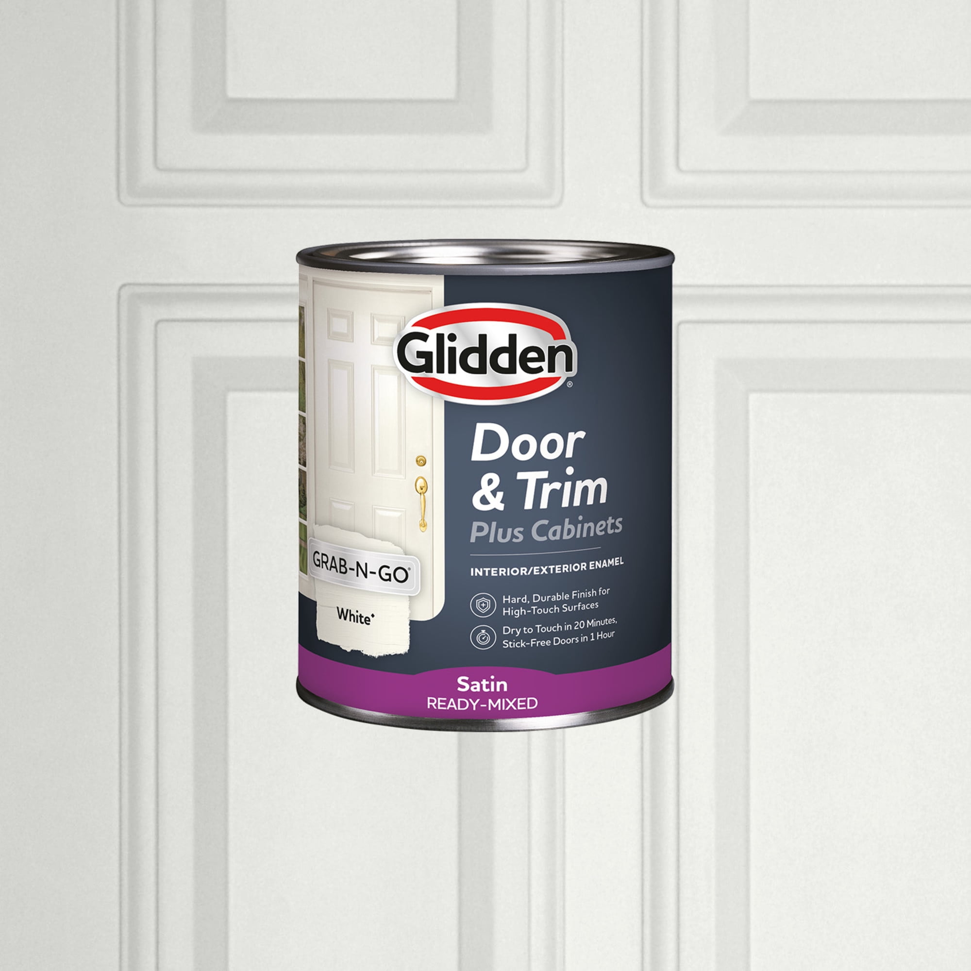 Glidden Cabinet Door and Trim Grab-N-Go Satin Paint, White, 1 Quart