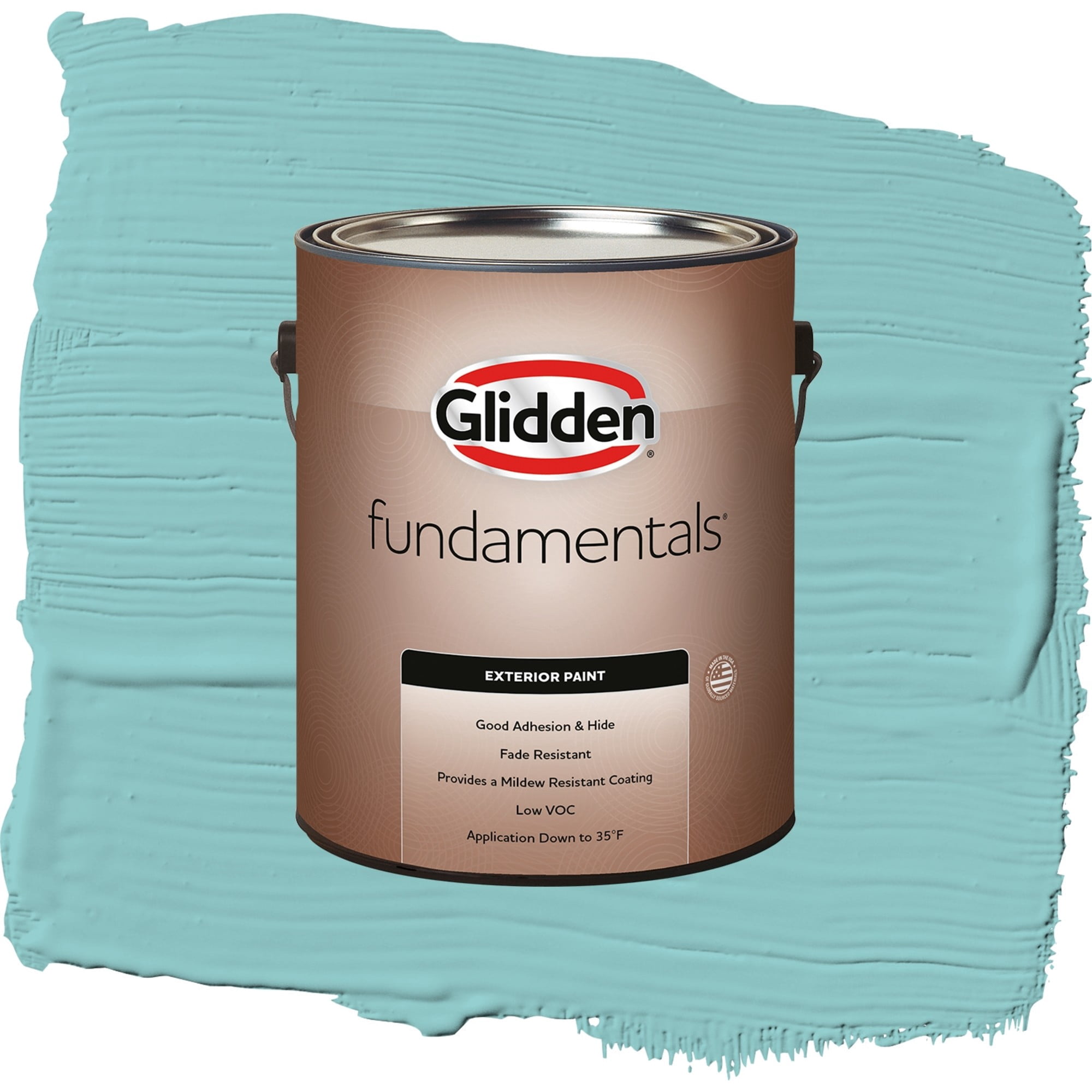 Glidden Fundamentals Aqua Fiesta / Blue, Semi-Gloss Exterior Paint, 1 Gallon