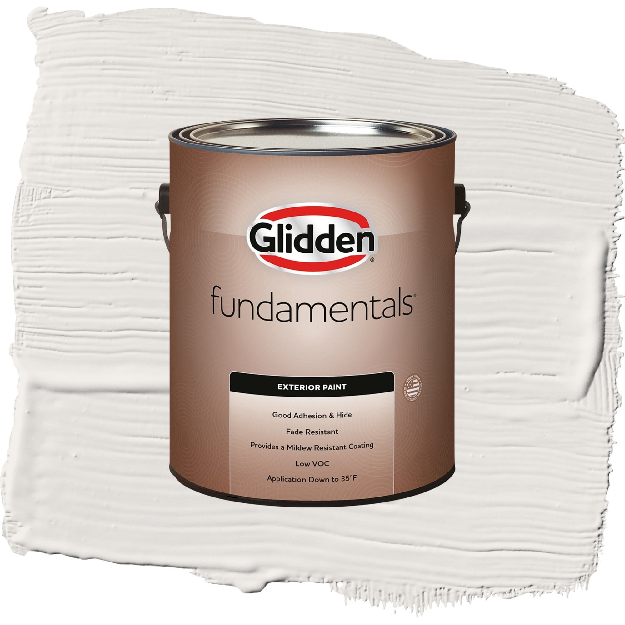 Glidden Fundamentals Arctic Cotton / White Semi-Gloss Exterior Paint, 1 Gallon
