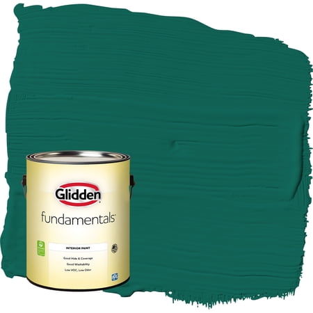 Glidden Fundamentals Deep Veridian / Green, Semi-Gloss Interior Paint, 1 Gallon