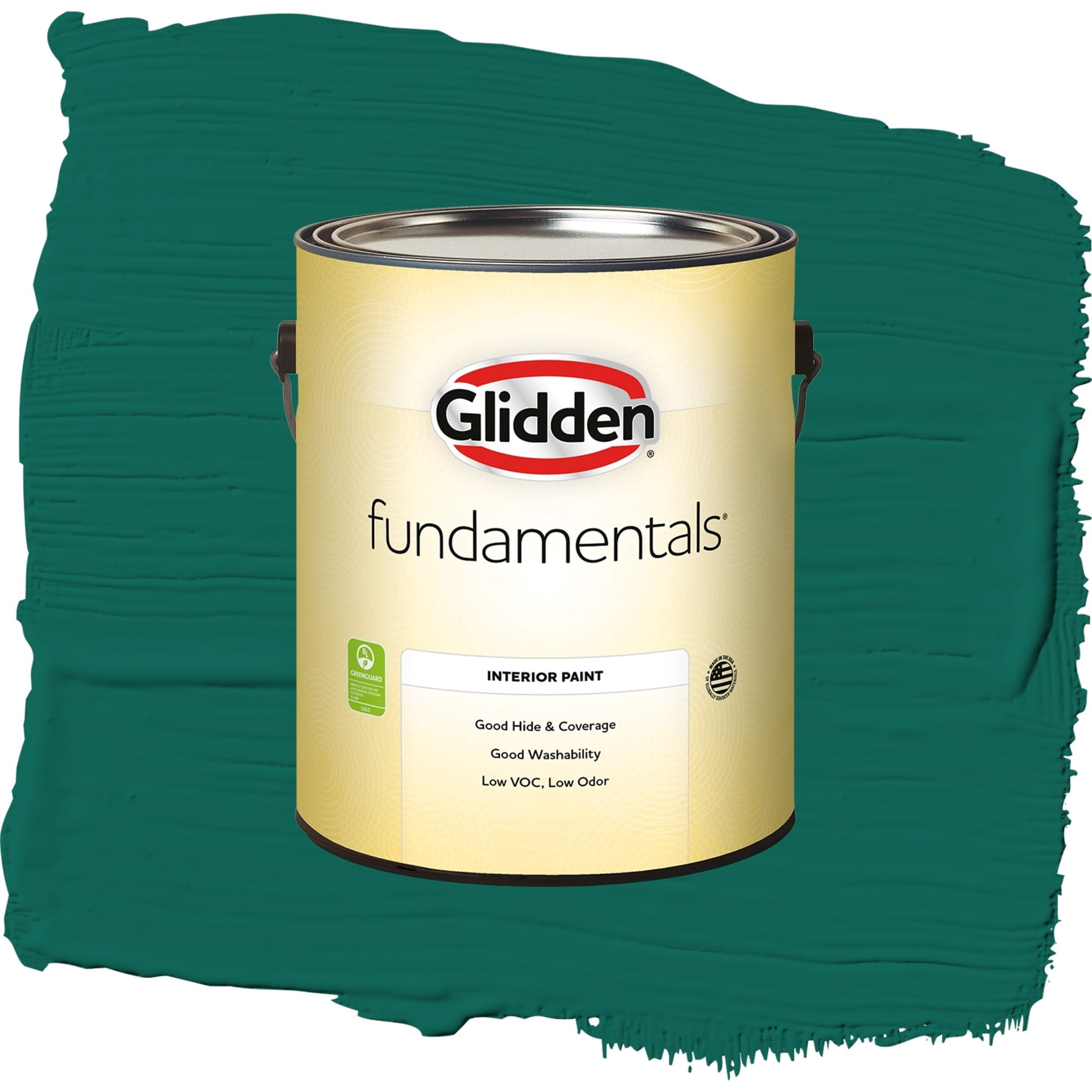 Glidden Fundamentals Deep Veridian / Green, Semi-Gloss Interior Paint, 1 Gallon