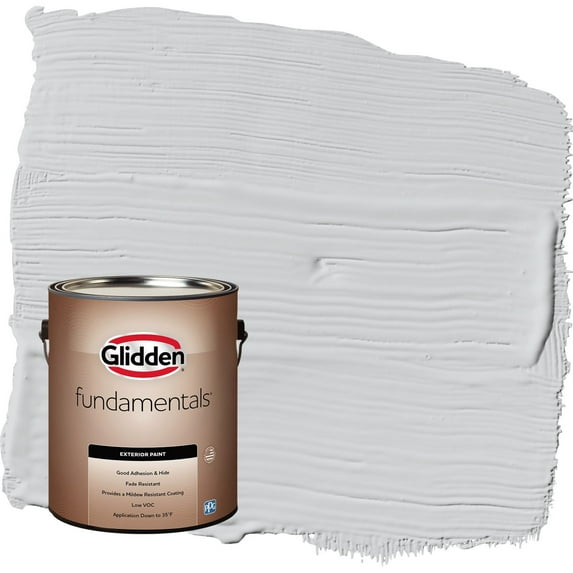 Glidden Fundamentals Elemental / Gray Semi-Gloss Exterior Paint, 1 Gallon
