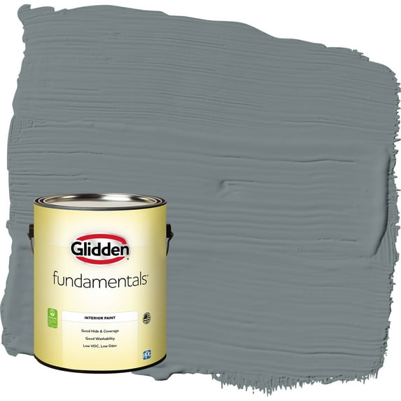 Glidden Fundamentals Garrison Gray / Grey Semi-Gloss Interior Paint, 1 Gallon