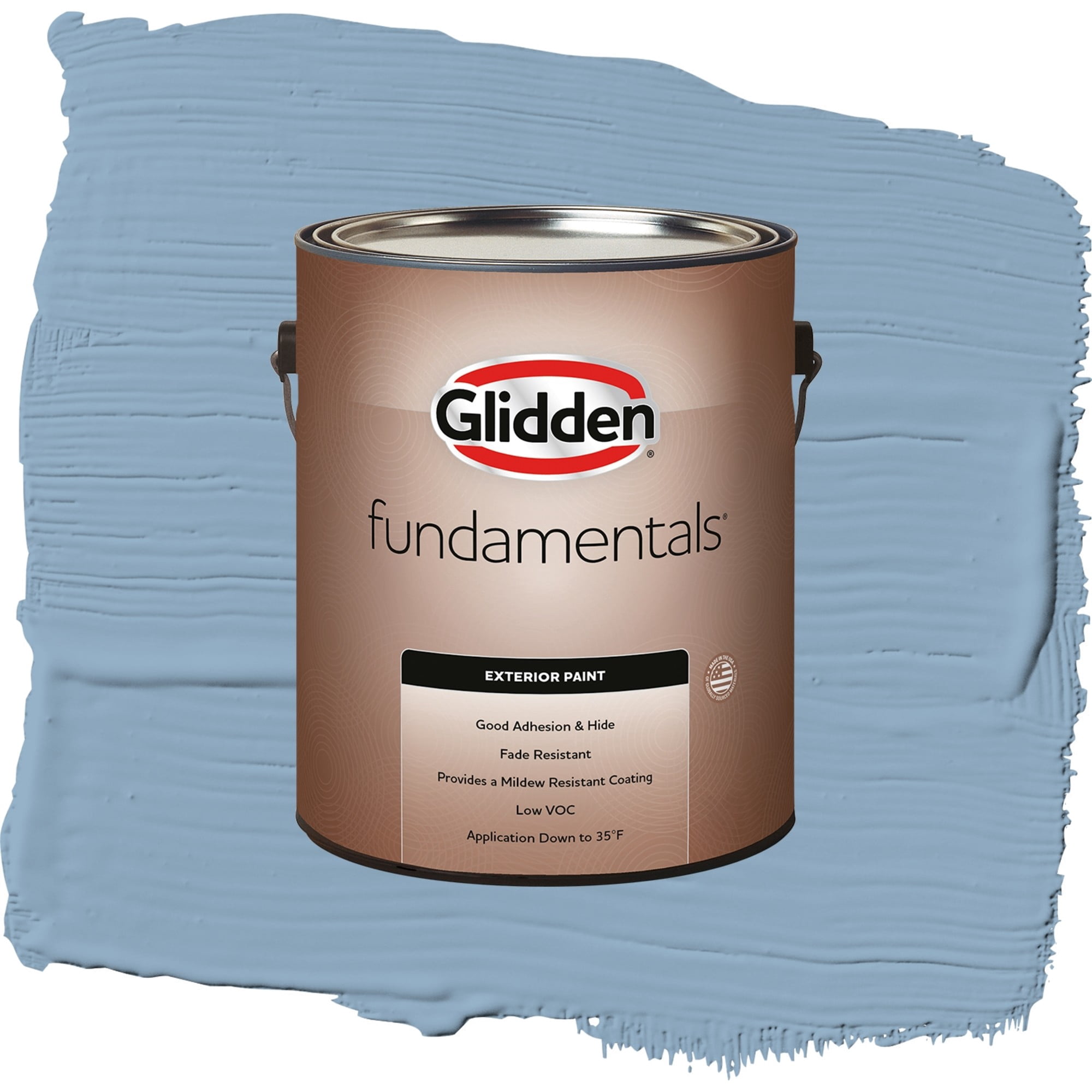 Glidden Fundamentals Kaleidoscope / Blue, Semi-Gloss Exterior Paint, 1 Gallon