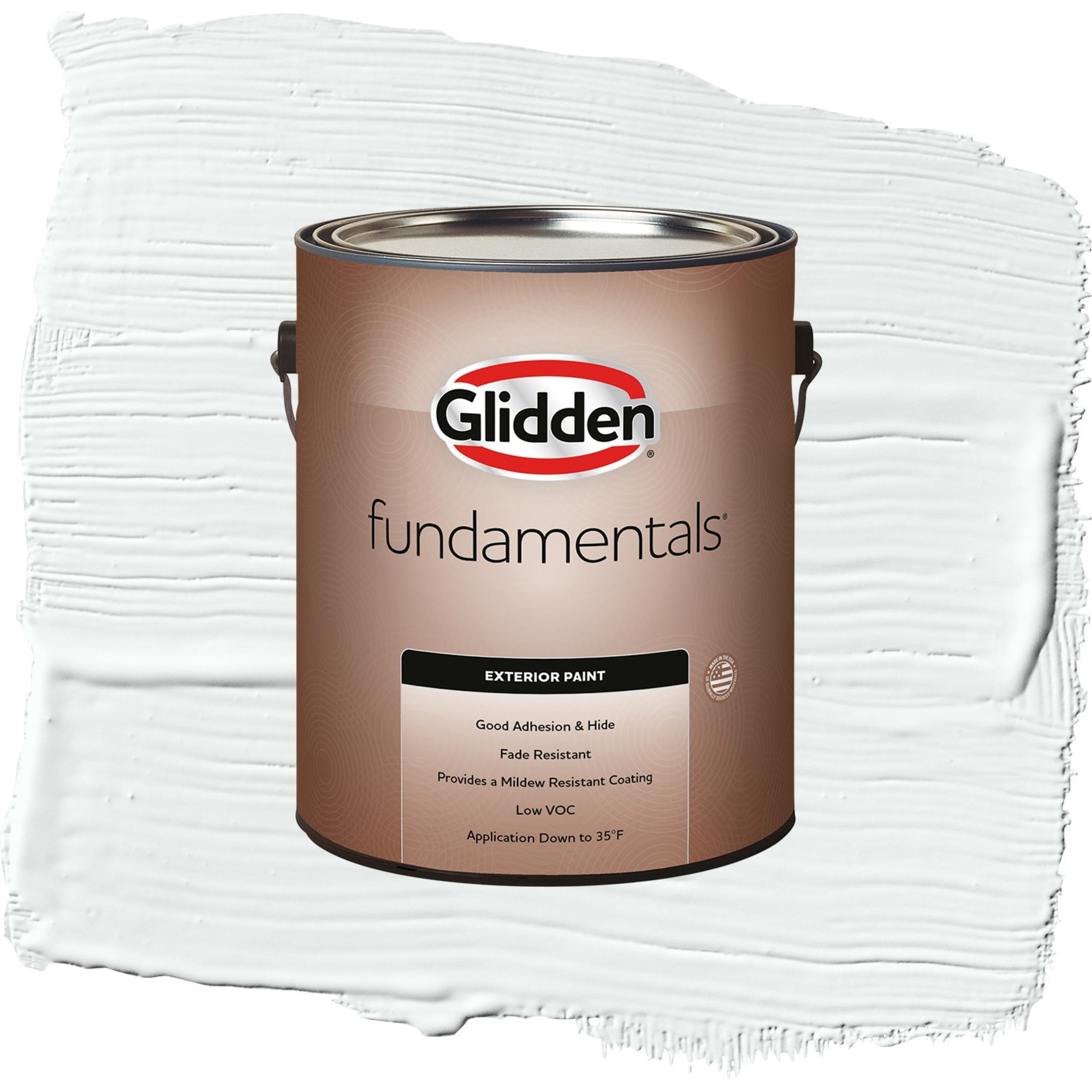 Glidden Fundamentals Moonlit Snow / Gray, Semi-Gloss Exterior Paint, 1 Gallon