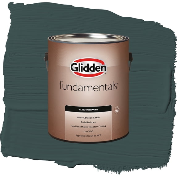 Glidden Fundamentals Night Watch / Green, Semi-Gloss Exterior Paint, 1 Gallon