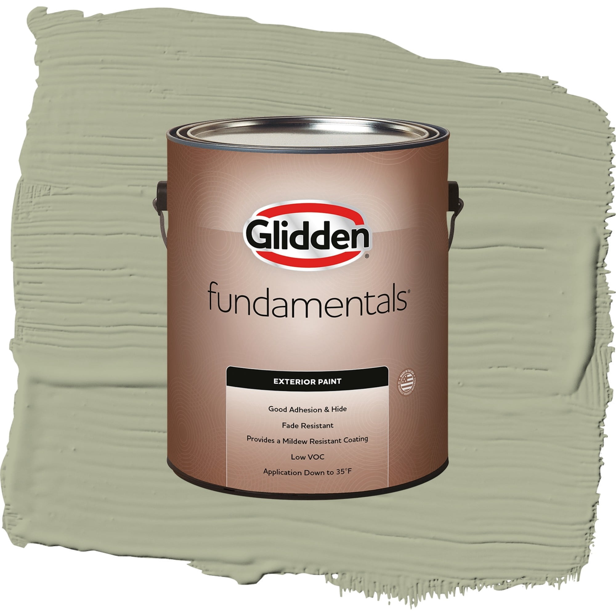 Glidden Fundamentals Olive Sprig / Green, Semi-Gloss Exterior Paint, 1 Gallon
