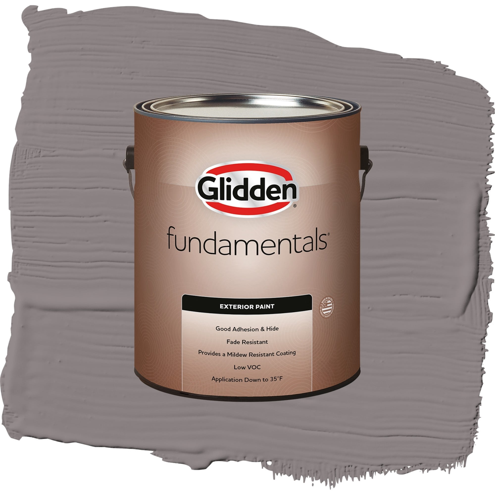 Glidden Fundamentals Pewter Mug / Gray, Semi-Gloss Exterior Paint, 1 Gallon
