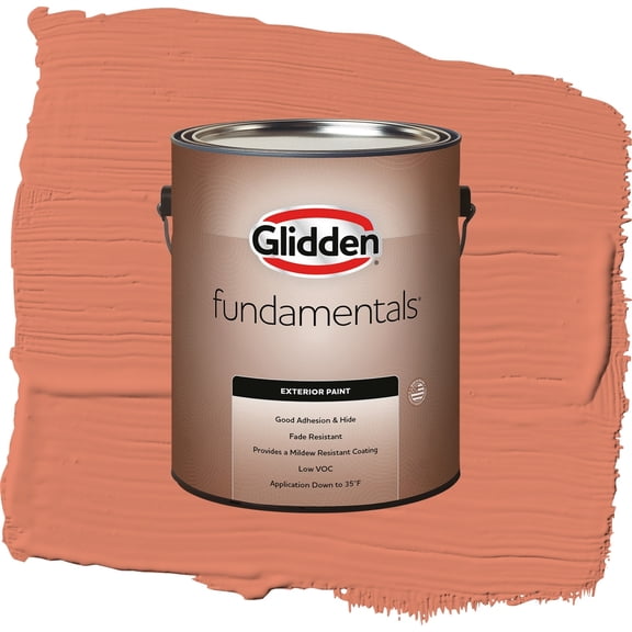 Glidden Fundamentals Summer Sunset / Orange, Semi-Gloss Exterior Paint, 1 Gallon