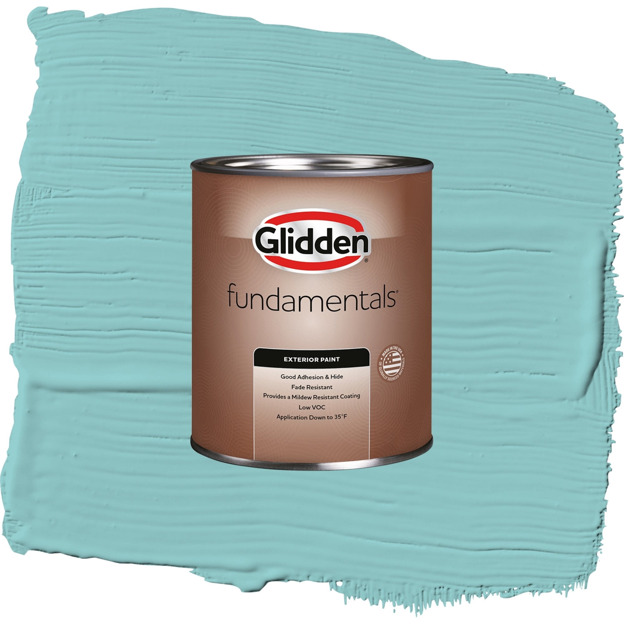 Glidden Fundamentals Aqua Fiesta / Blue, Semi-Gloss Exterior Paint, 1 Quart