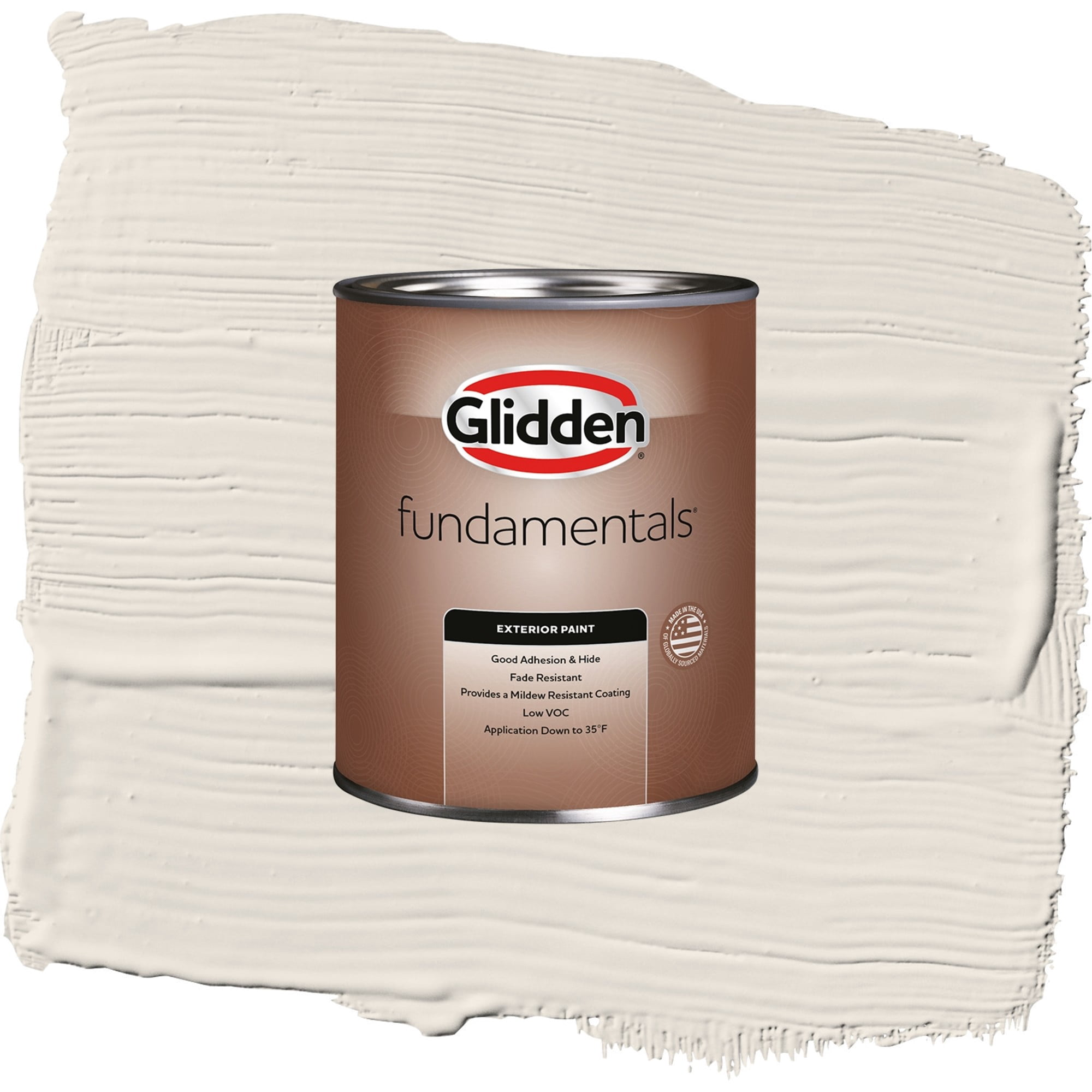 Glidden Fundamentals Ash / White Semi-Gloss Exterior Paint, 1 Quart