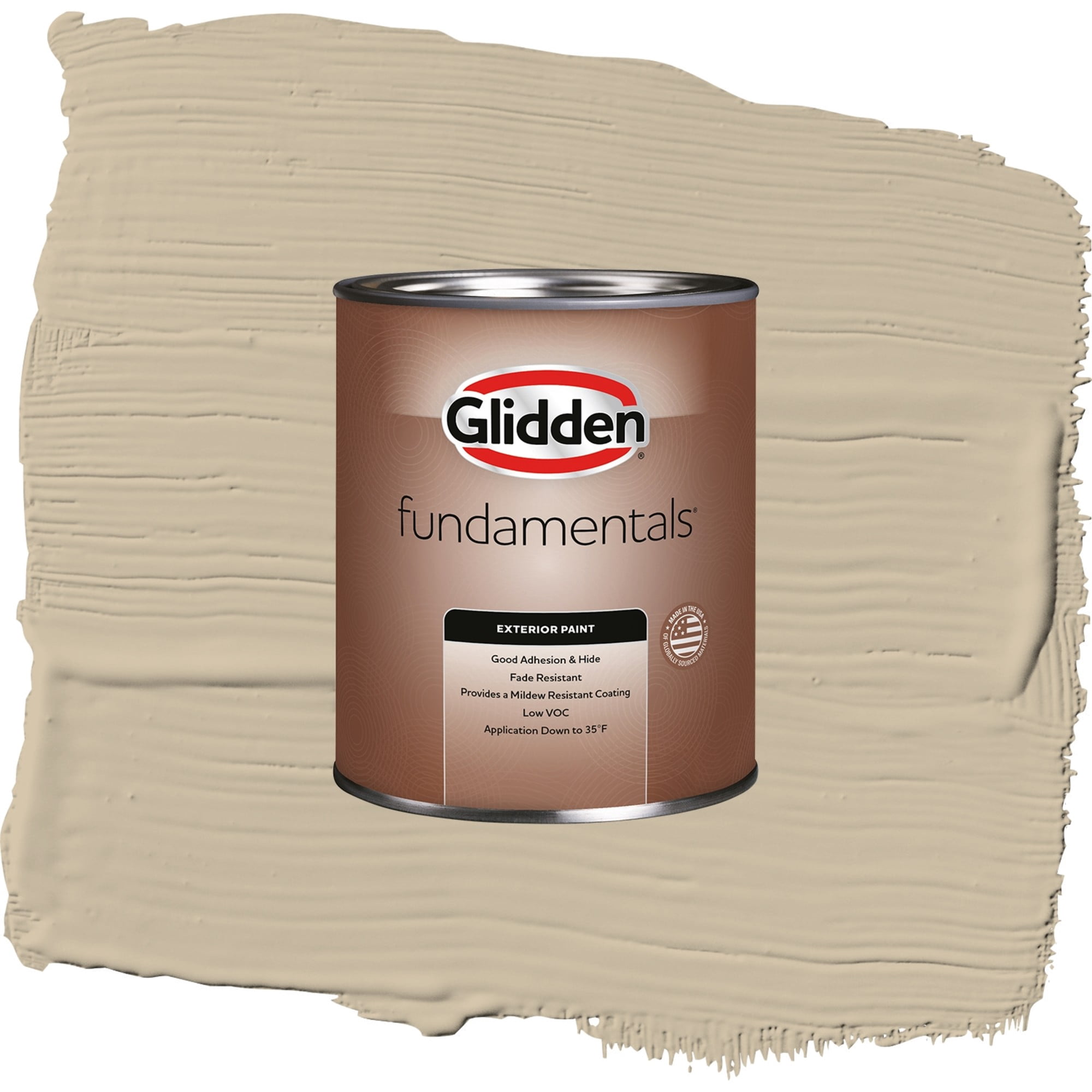 Glidden Fundamentals Dusty Trail / Beige, Semi-Gloss Exterior Paint, 1 Quart