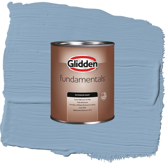 Glidden Fundamentals Kaleidoscope / Blue, Semi-Gloss Exterior Paint, 1 Quart