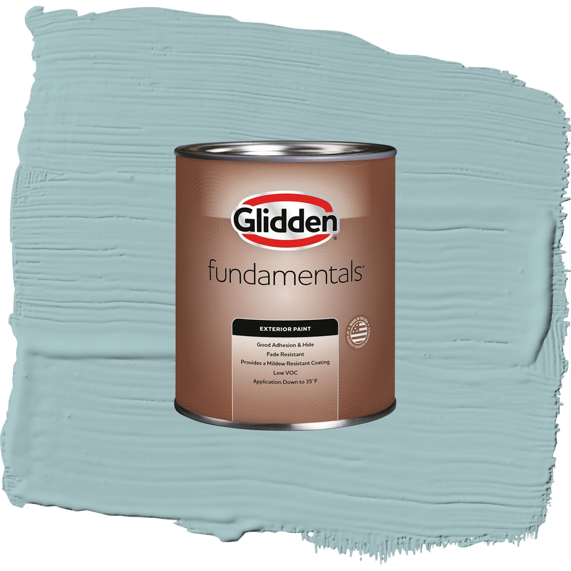 Glidden Fundamentals Lazy River / Blue, Semi-Gloss Exterior Paint, 1 Quart